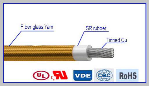  Cable trenzado de silicona y fibra de vidrio - Cable aislado de conexión para motor AWM 3642 