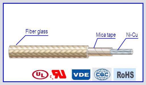  Cable eléctrico con aislamiento Mica - Cable de par trenzado y fibra de vidrio AWM 5107 